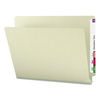 SMD26200 - Extra-Heavy Recycled Pressboard End Tab Folders, Straight Tabs, Letter Size, 1" Expansion, Gray-Green, 25/Box