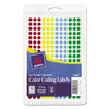 AVE05796 - Handwrite-Only Self-Adhesive "See Through" Removable Round Color Dots, 0.25" dia, Assorted, 216/Sheet, 4 Sheets/Pack, (5796)