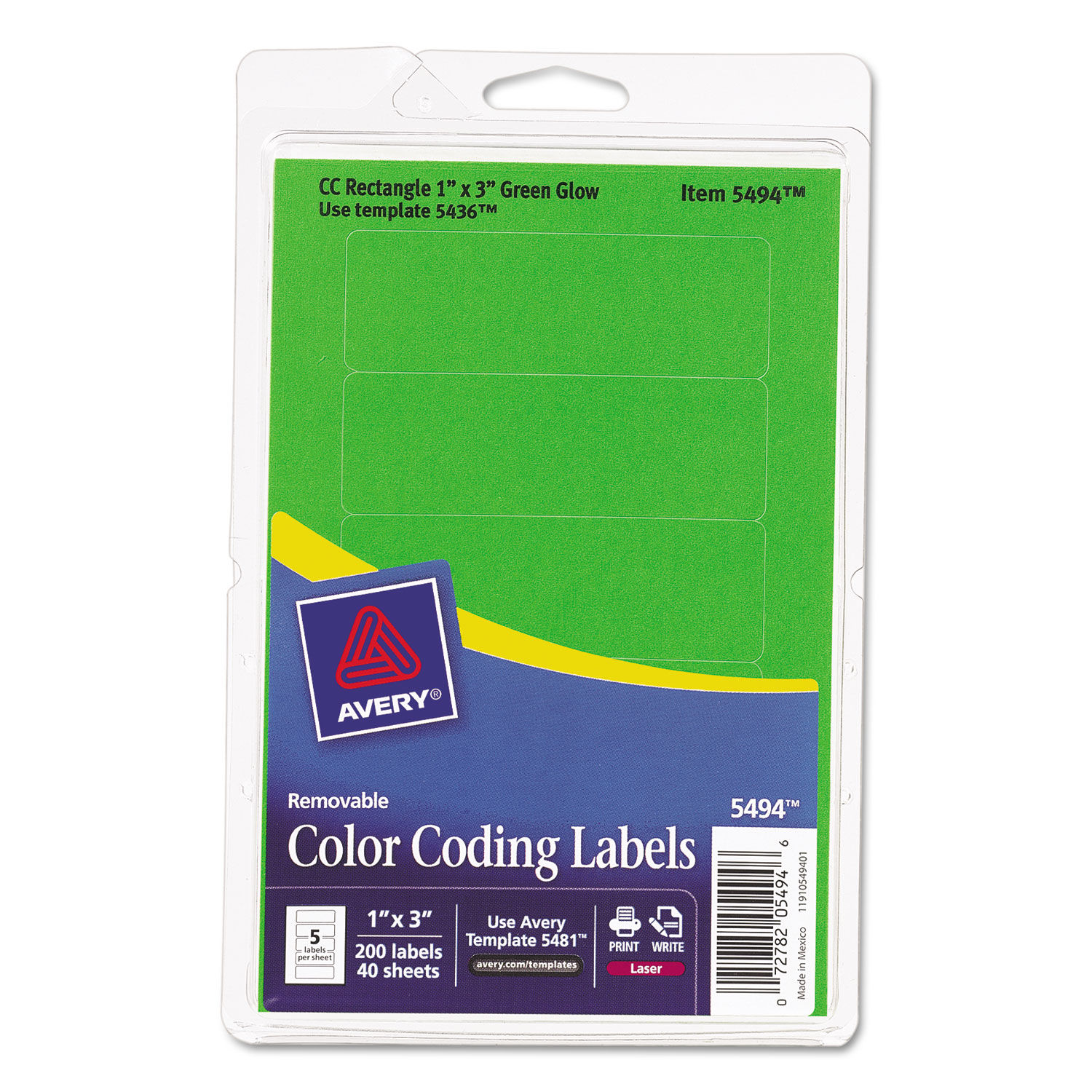 Printable Self Adhesive Removable Color Coding Labels by Avery