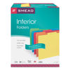 SMD10229 - Interior File Folders, 1/3-Cut Tabs: Assorted, Letter Size, 0.75" Expansion, Assorted Colors, 100/Box