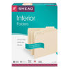 SMD10230 - Interior File Folders, 1/3-Cut Tabs: Assorted, Letter Size, 0.75" Expansion, Manila, 100/Box