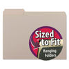 SMD10251 - Interior File Folders, 1/3-Cut Tabs: Assorted, Letter Size, 0.75" Expansion, Gray, 100/Box