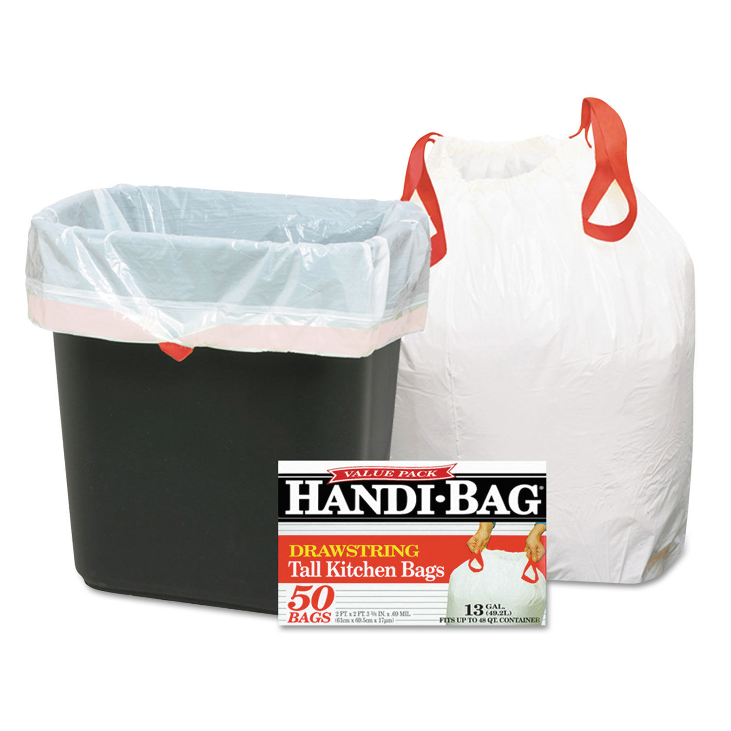 5 Gallon Drawstring Trash Bags Black 115 Counts 3 Rolls Household