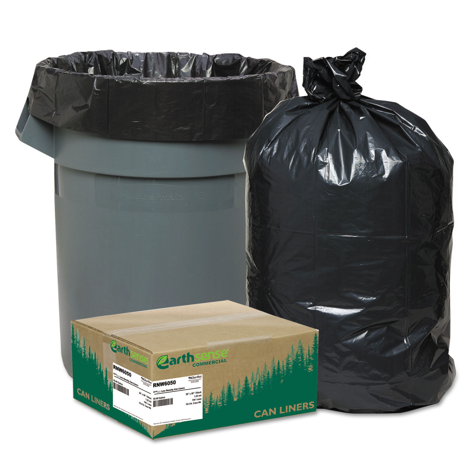 55 Gallon Low Density Black Trash Bag