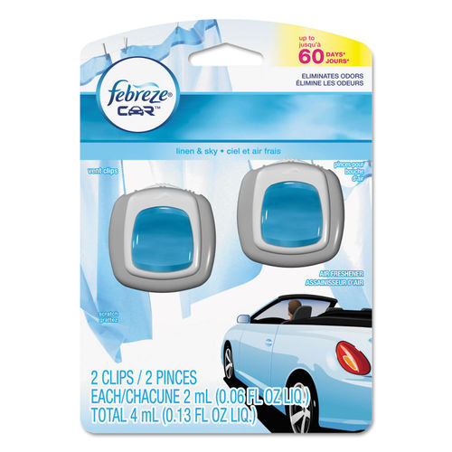 Febreze Air Freshener Car Vent Clips, Linen & Sky, 5-count