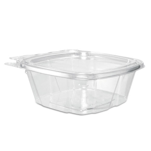 Durable Packaging Plastic Clear Hinged Containers 5 x 5 12 oz Clear 500/Carton