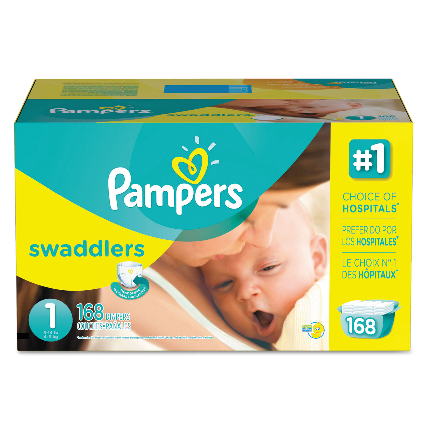 168 pampers swaddlers size 2
