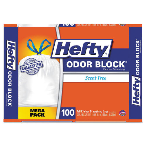 Hefty Strong Tall Kitchen Trash Bags, Unscented, 13 Gallon, 45