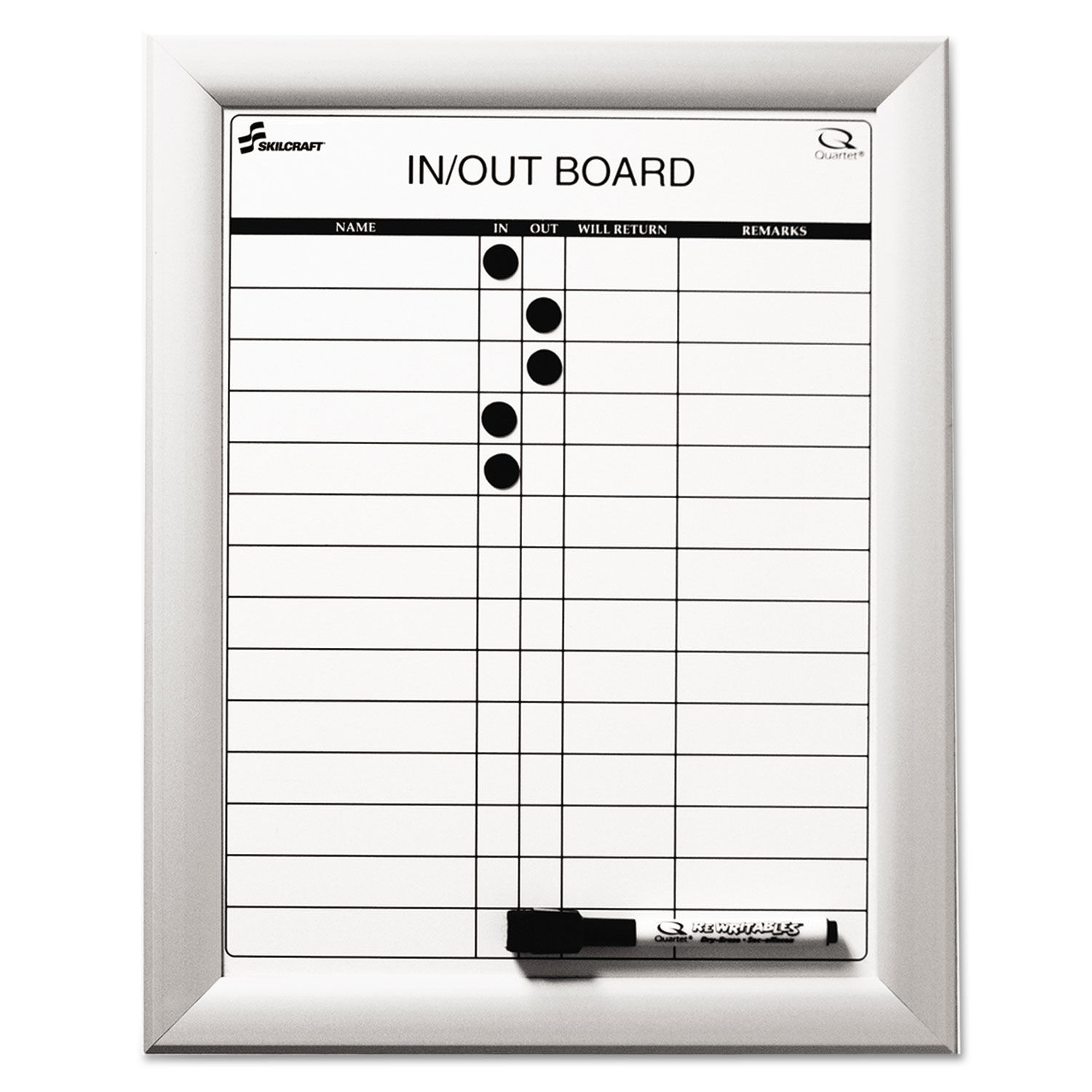 Quartet Magnetic In Out Board By AbilityOne NSN4845261 