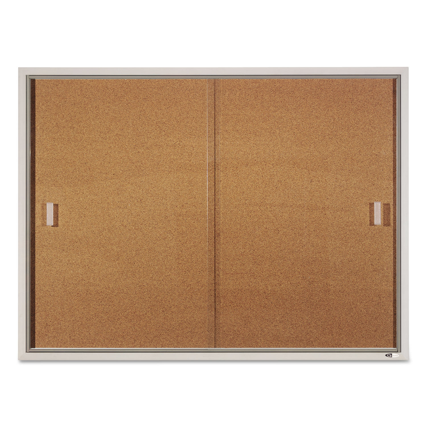 Enclosed Indoor Cork Bulletin Board W Sliding Glass Doors By Quartet® Qrtd2401