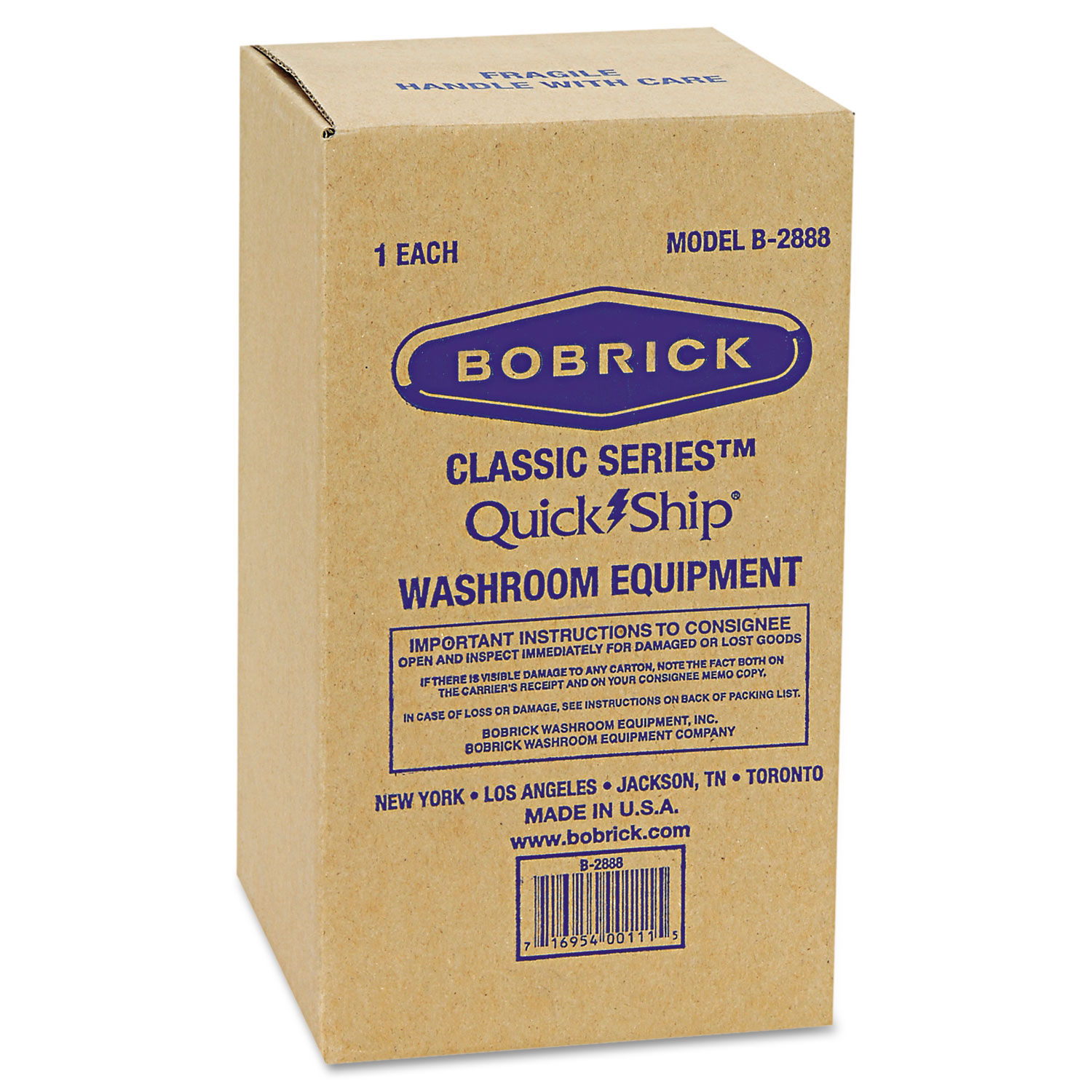 Bobrick BOB2888 - Stainless Steel 2-Roll Tissue Dispenser