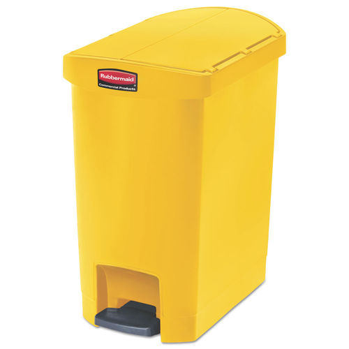 Rubbermaid Slim Jim 13 Gallon Front Step-On Resin Trash Can (Beige)