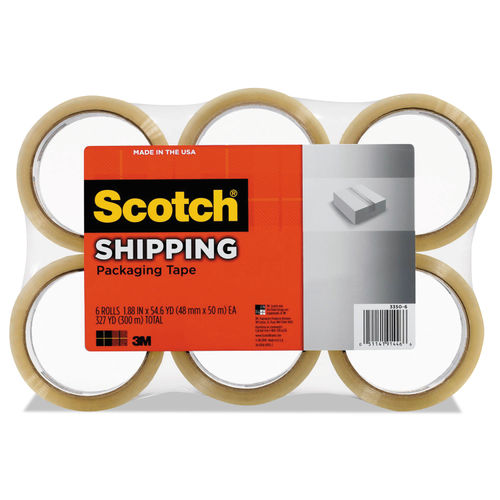 Scotch Packing Tape, 1.88 x 50m, 6 Rolls Shipping Tape : : Office  Products