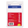 UNV39110 - Visitor Self-Adhesive Name Badges, 3.5 x 2.25, White/Blue, 100/Pack