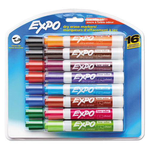 Dry Erase Markers, Chisel Tip, Assorted Colors - 4 count