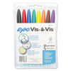 SAN2134345 - Vis-a-Vis Wet Erase Marker, Fine Bullet Tip, Assorted Colors, 8/Set