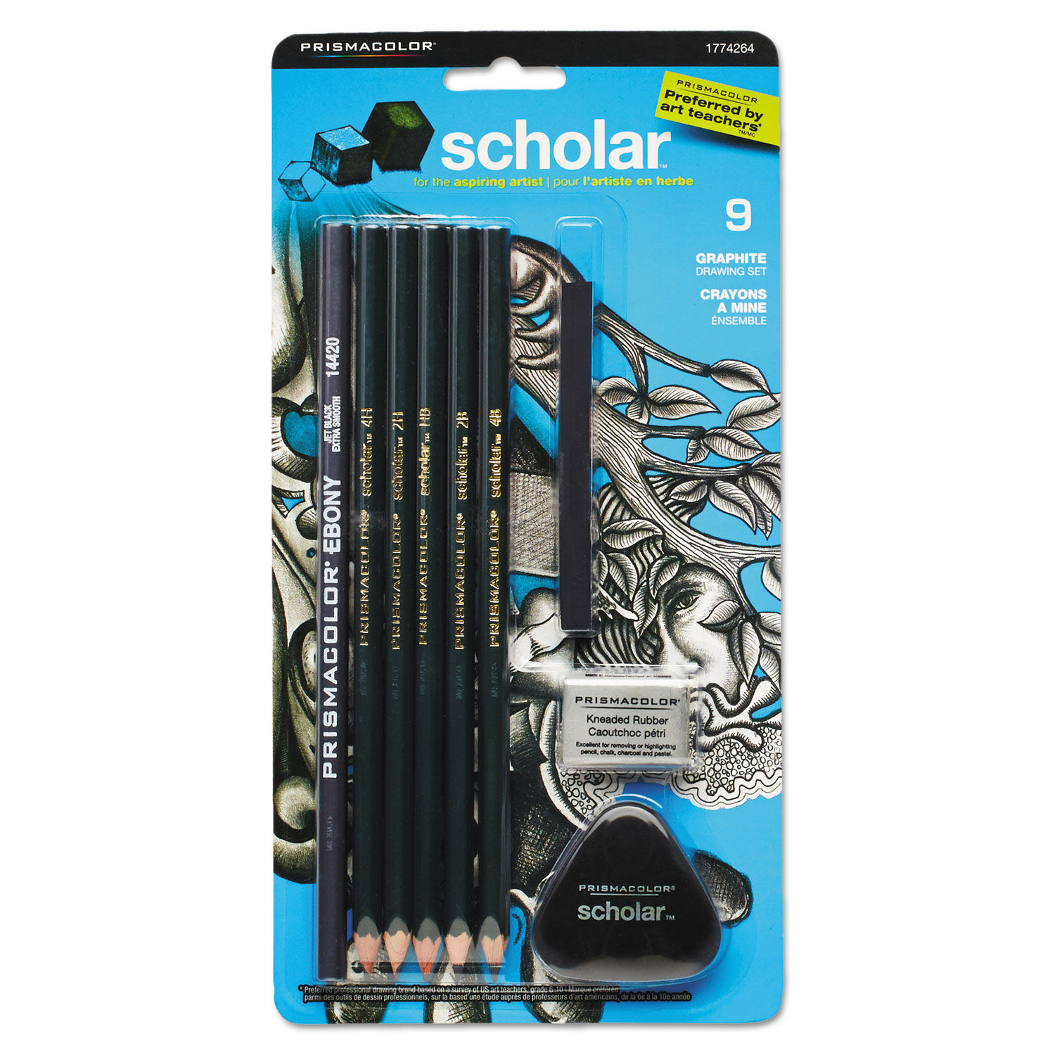 Scholar Graphite Pencil Set, 2 mm, Assorted Lead Hardness Ratings