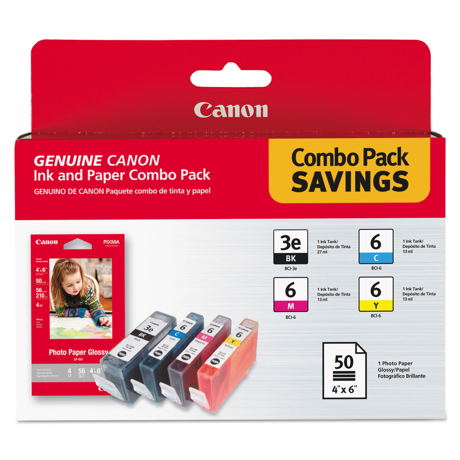 4479A292 (BCI-3E/BCI-6) Ink/Paper Combo by Canon® CNM4479A292 |  