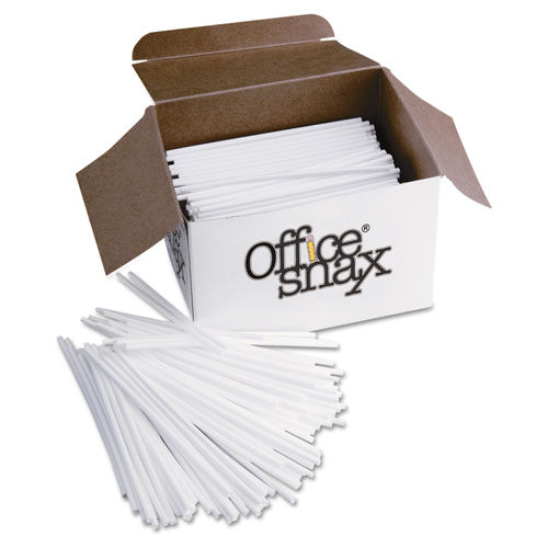 Office Snax Plastic Stir Sticks 5Inch Plastic White 1000/Box