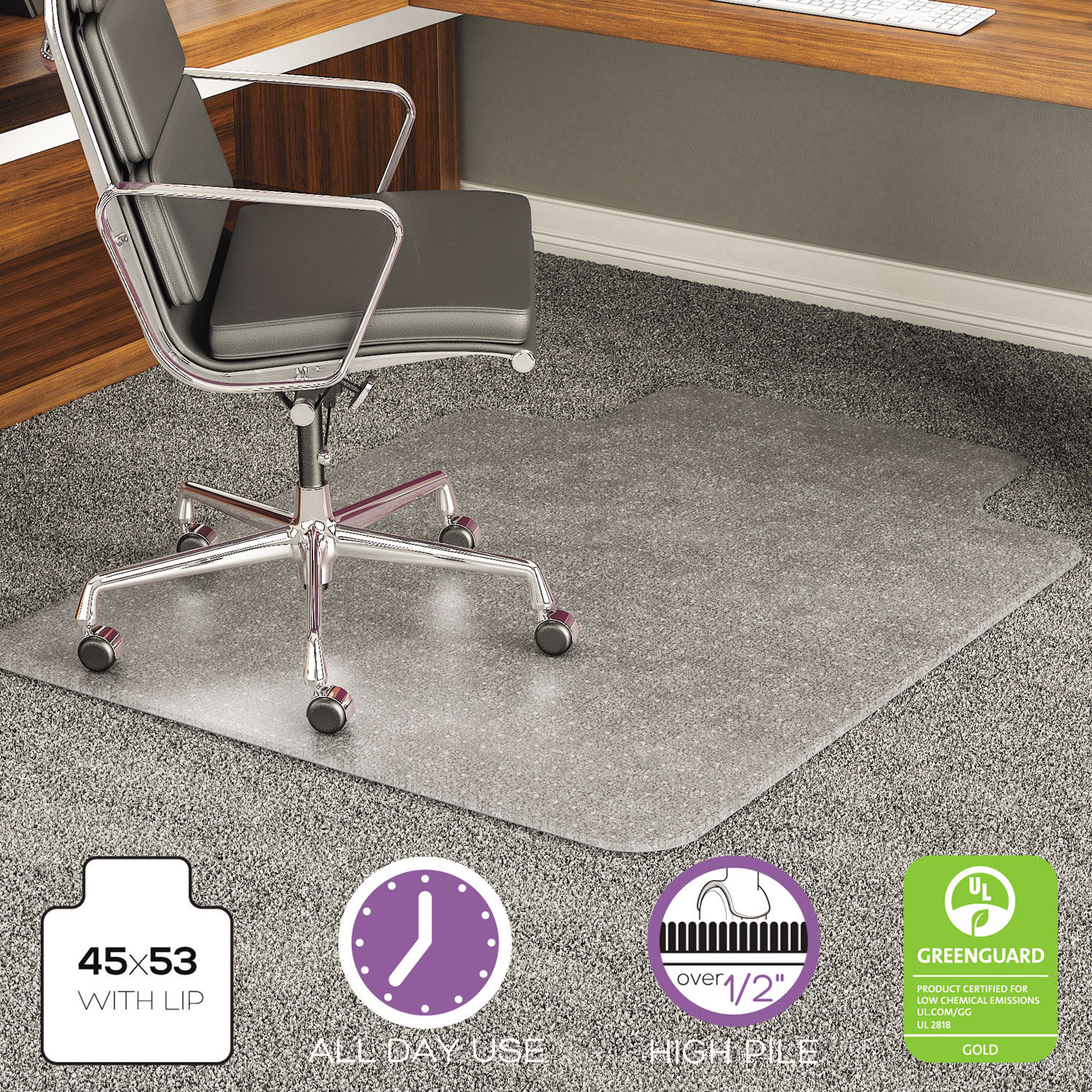 Execumat All Day Use Chair Mat For High Pile Carpet By Deflecto Defcm17233 Ontimesuppliescom