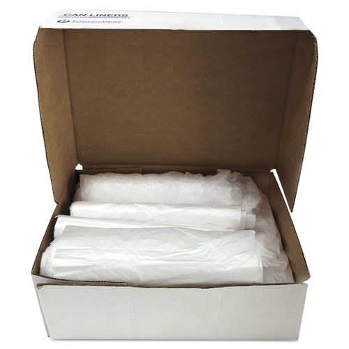 High-Density Commercial Can Liners, 10 gal, 8 microns, 24 x 24, Natural, 1,000/Carton by Inteplast Group - IBSS242408N