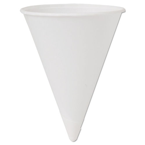 Solo® Flat Bottom Paper Water Cup - 4 oz., White