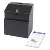 SAF4232BL - Steel Suggestion/Key Drop Box with Locking Top, 7 x 6 x 8.5, Black Powder Coat Finish