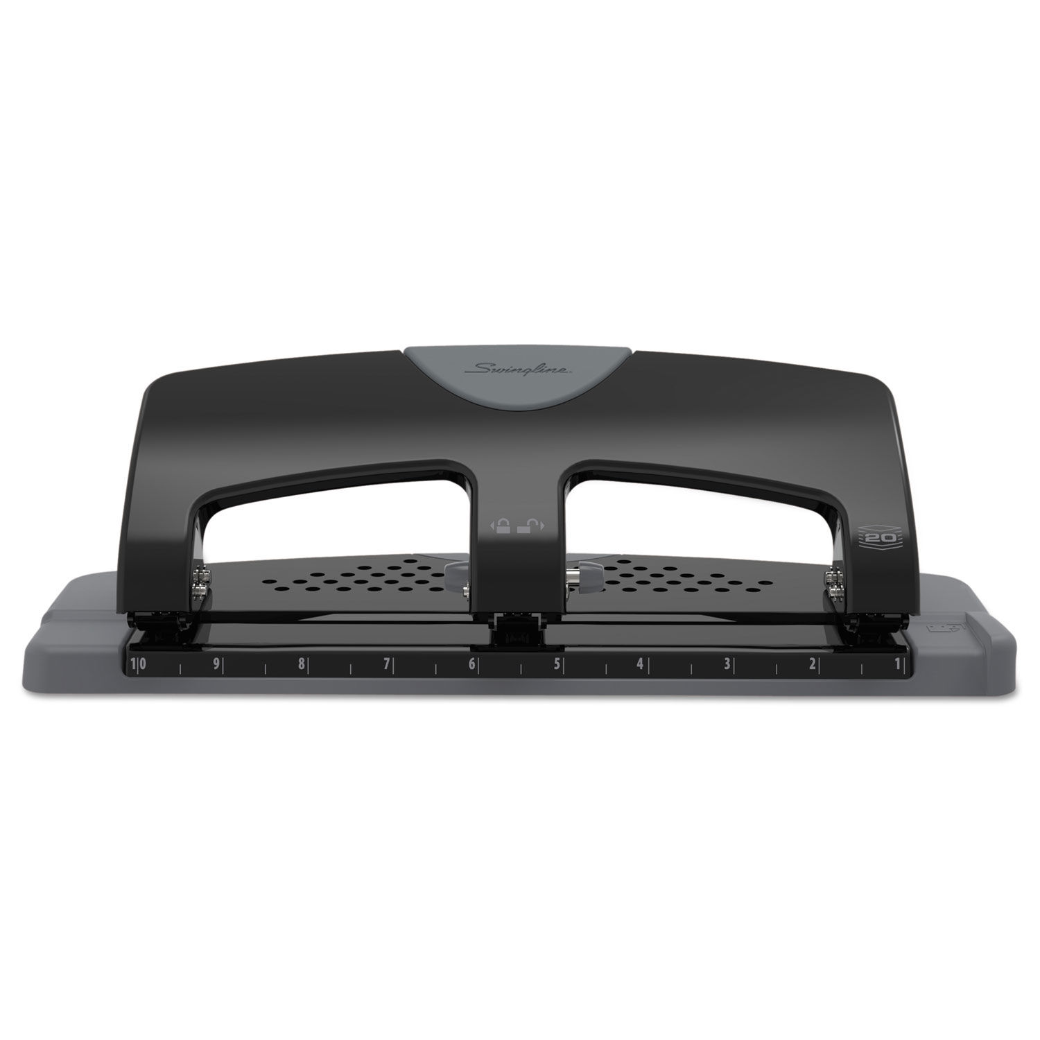 OfficeMax Fixed 3 Hole Punch 10 Sheet Black
