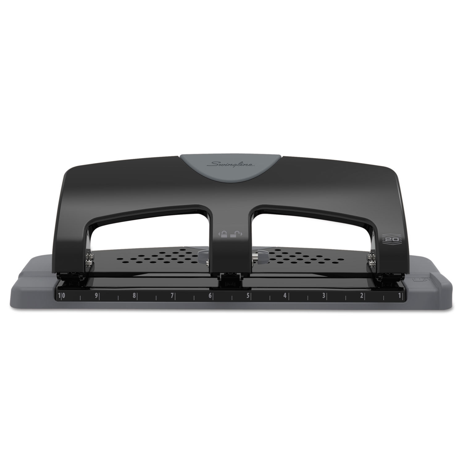 Swingline Comfort Handle 2 Hole Punch BlackGray - Office Depot