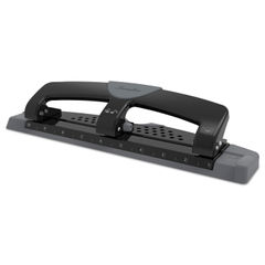 Stanley Bostitch Ez Squeeze Two-Hole Punch, 40-Sheet Capacity, Black/Silver