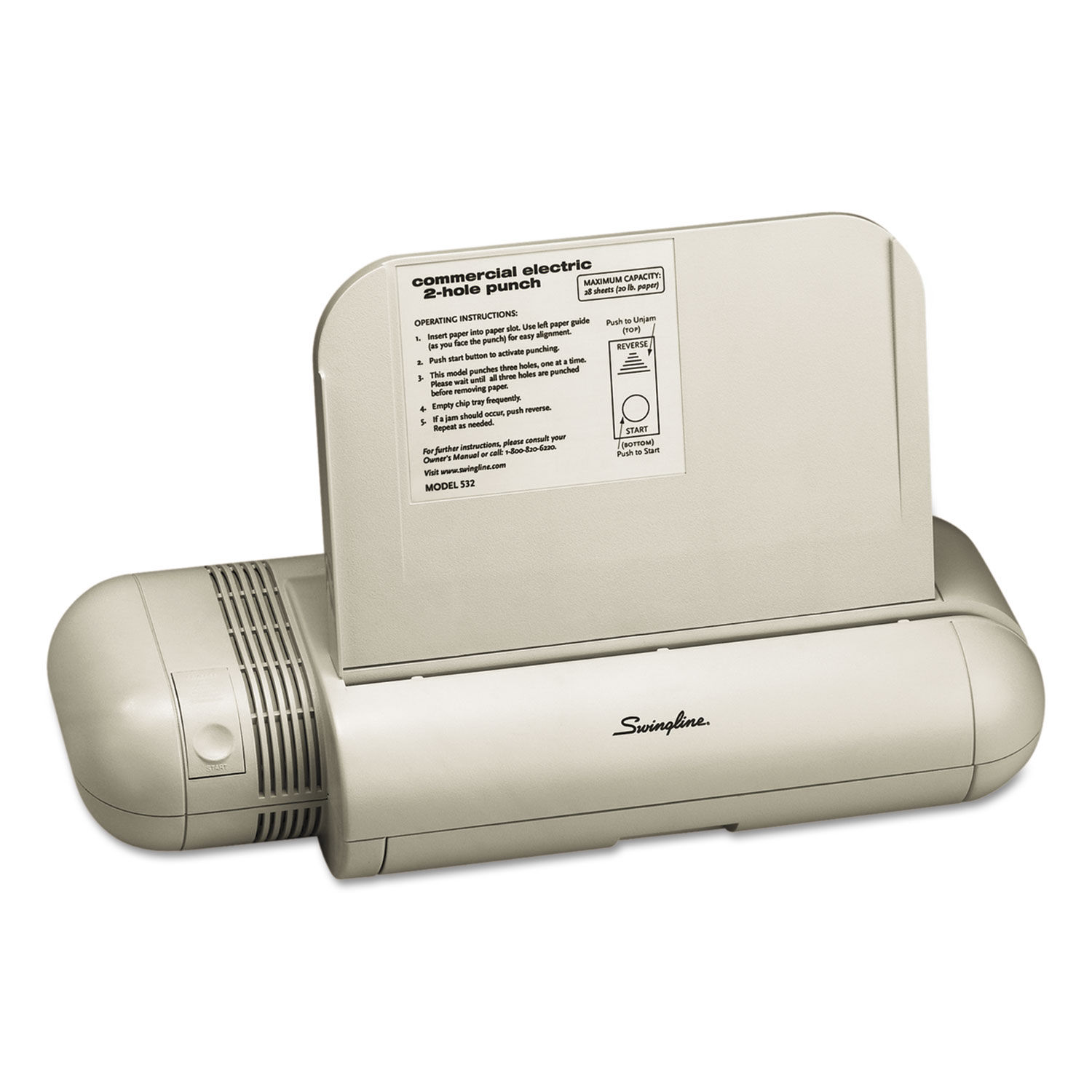 28Sheet Commercial Electric TwoHole Punch by Swingline® SWI74532