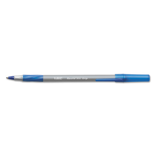 BIC Round Stic Grip Xtra Comfort Ballpoint Pens Medium Point 1.2 mm Gray  Barrel Black Ink Pack Of 12 Pens - Office Depot