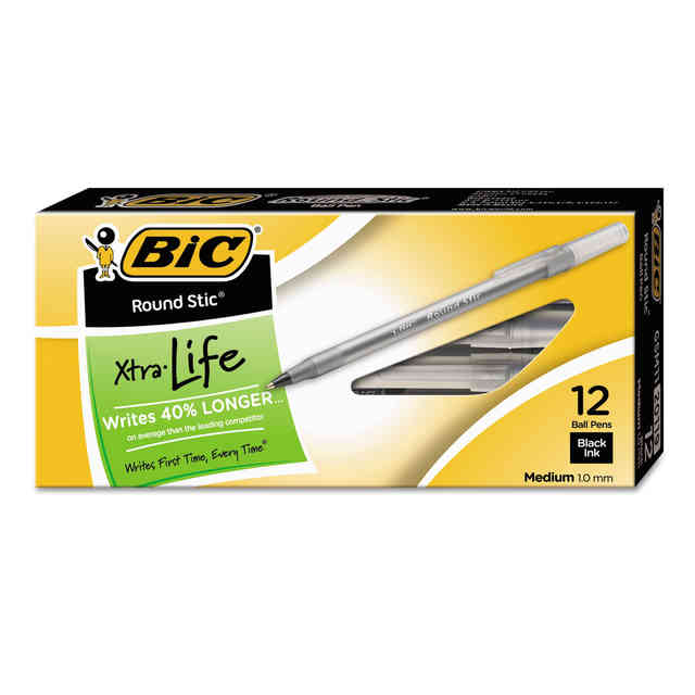 Bic Round Stic Comfort Grip Pen - Medium Pen Point Type