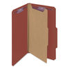 SMD18775 - Pressboard Classification Folders, Four SafeSHIELD Fasteners, 2/5-Cut Tabs, 1 Divider, Legal Size, Red, 10/Box