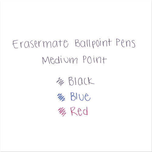 Paper Mate Erasermate Pen, Medium Point, Black - 12 pack