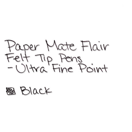 Paper Mate Flair Felt Tip Stick Pens, 0.4mm Pen Point, Black Ink - 12 / Box  