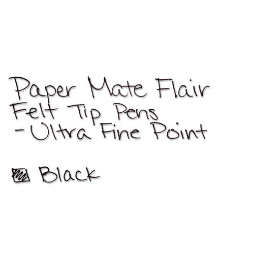 Paper Mate Flair Felt Tip Pens, Ultra Fine Point (0.4mm), Black, 12 Count