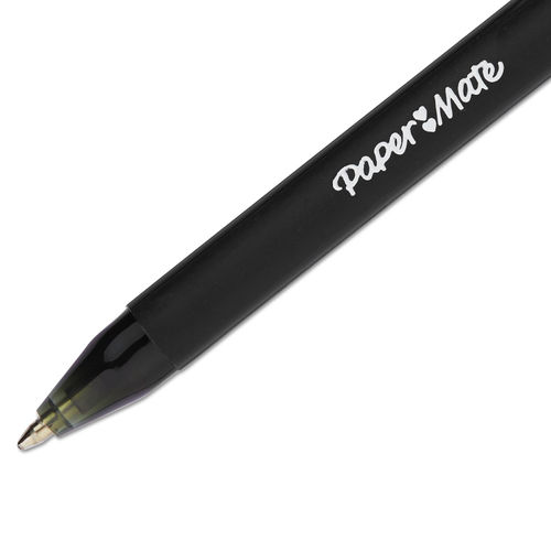 Paper Mate 0.8 mm ComfortMate Fine Retractable Ballpoint Pens - Black - 12 pack