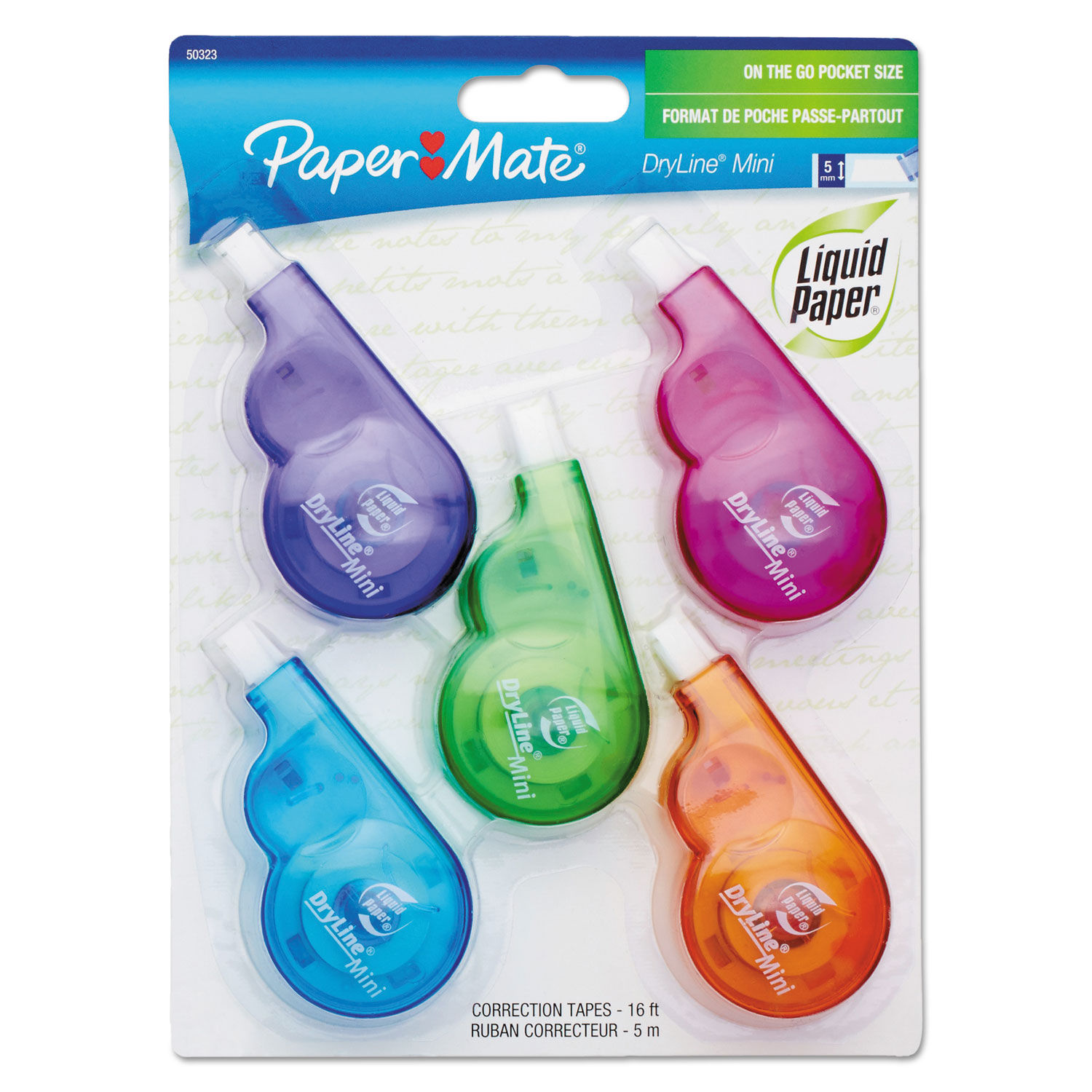 Liquid Paper Dryline Mini Correction Tape 1/5 X 197 Non-refillable 5/pack  5032315 : Target