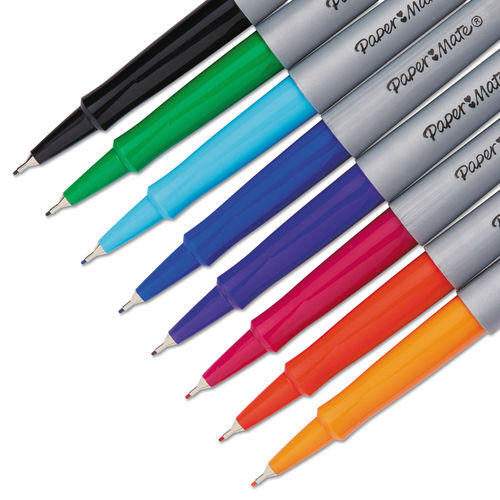 Paper Mate Flair Felt-Tip Pens, Ultra Fine Point, Assorted Ink - 8 pack