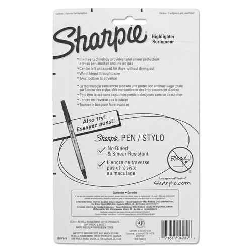 Sharpie Gel Highlighters Assorted Colors Pack Of 5 - Office Depot