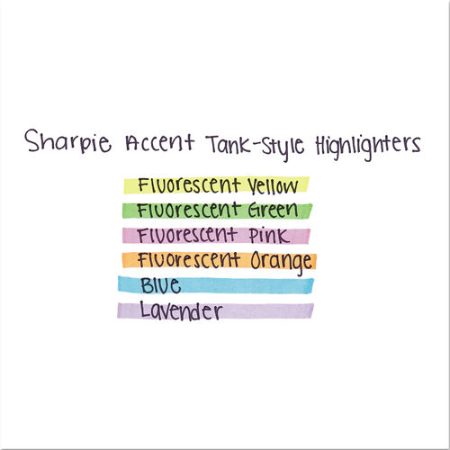 Sharpie - Accent Tank Style Highlighter, Chisel Tip, Fluorescent Yellow - 36/Box