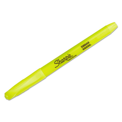 Pocket Style Highlighters, Fluorescent Yellow Ink, Chisel Tip, Yellow  Barrel, Dozen