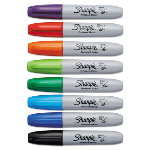 Sharpie 38250Pp Permanent Marker 5.3Mm Chisel Tip Assorted 8/Set  (San38250pp)