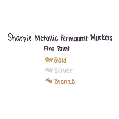 Sharpie Metallic Permanent Markers, Fine Point, Silver, 12 Count