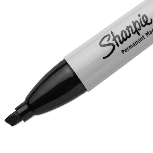 Sharpie Permanent Markers, 5.3mm Chisel Tip, Black - 4 count