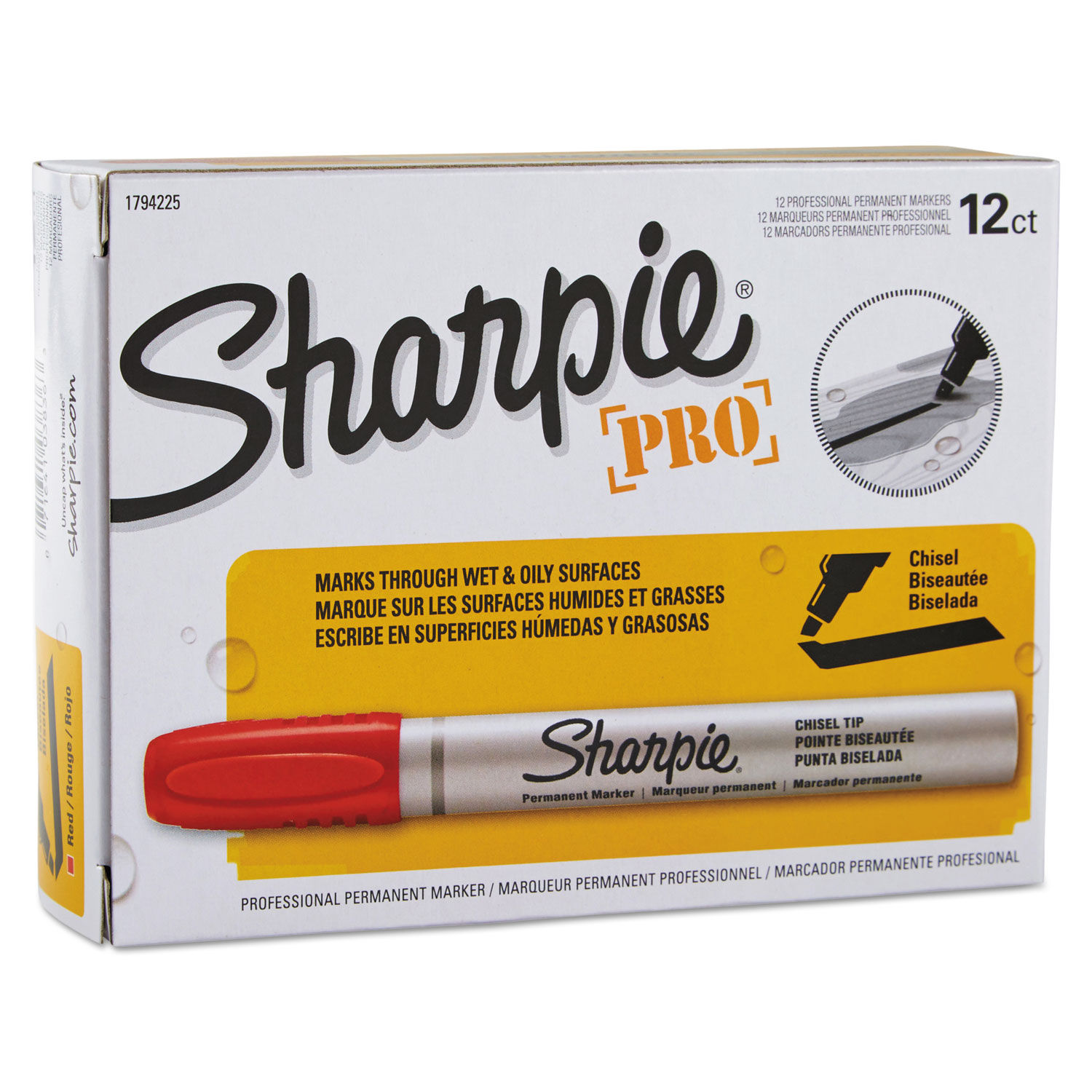 Sharpie King-Size Black Permanent Markers (Chisel Point) - 1 Dozen (15001)