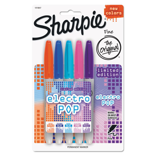 Sharpie Cosmic Color Permanent Markers, Bullet Tip, Assorted, 5-Pack