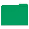 UNV16162 - Reinforced Top-Tab File Folders, 1/3-Cut Tabs: Assorted, Letter Size, 1" Expansion, Green, 100/Box