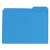 UNV16161 - Reinforced Top-Tab File Folders, 1/3-Cut Tabs: Assorted, Letter Size, 1" Expansion, Blue, 100/Box